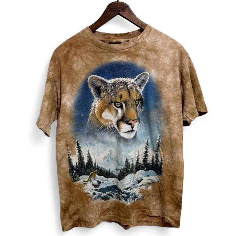 The Mountain Cougar Mountain Lion Winter Tie-Dye T-Shirt